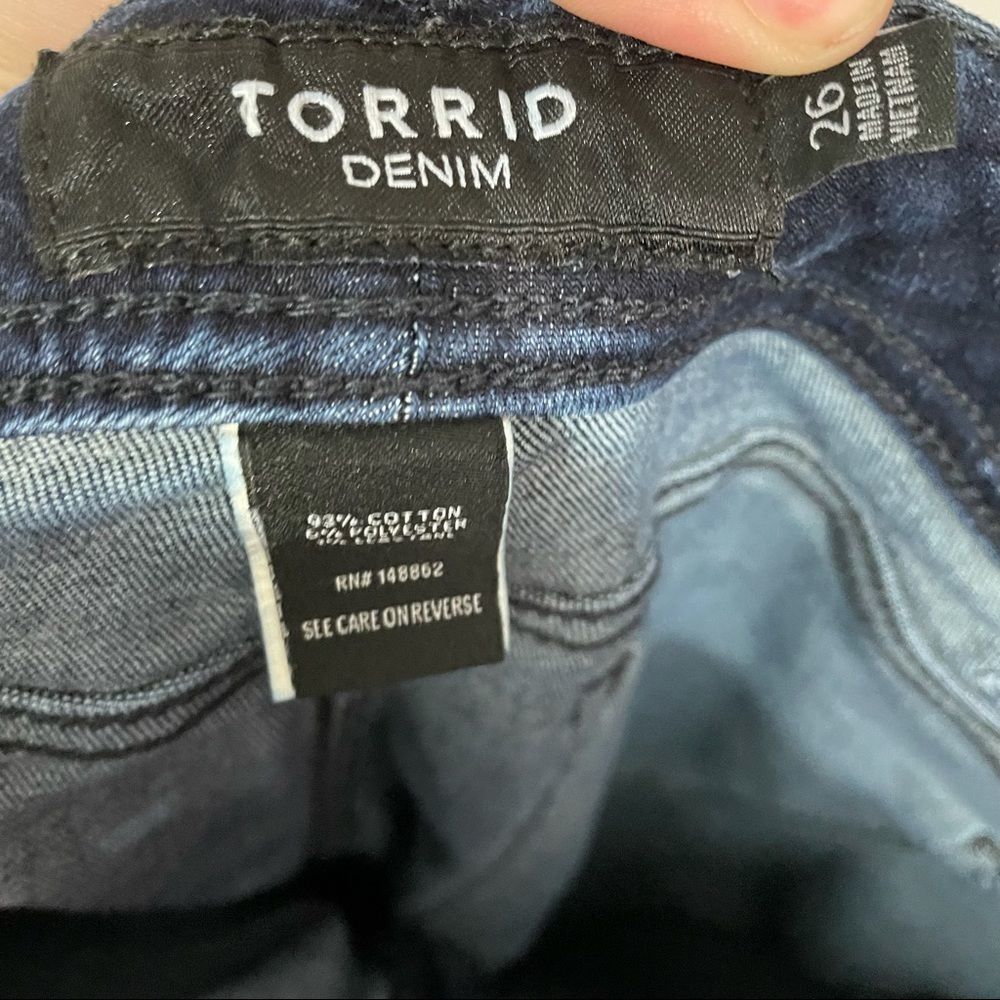 Torrid Plus Size Dark Wash High Rise Skinny Jeans - Picture 4 of 5